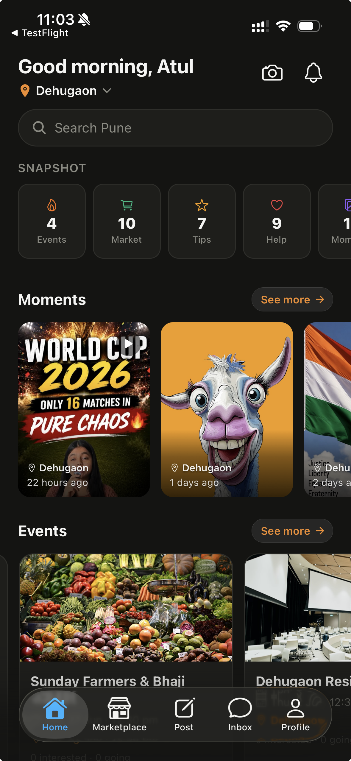 Punekar app splash